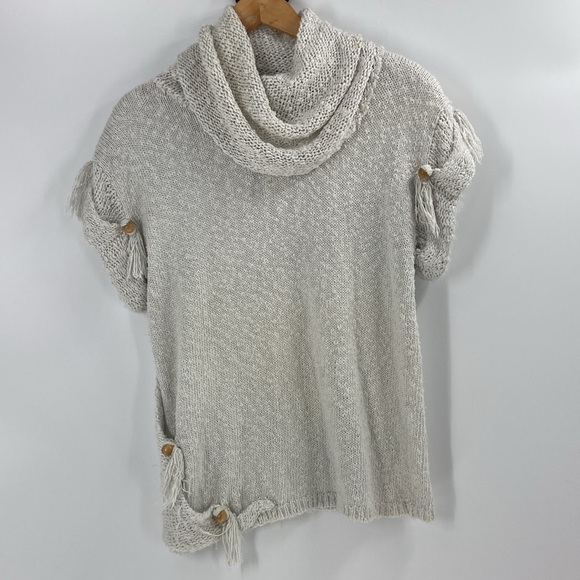 Fia Italia Handloomed cream boho oversized relax fit turtleneck tunic sweater - Picture 12 of 12